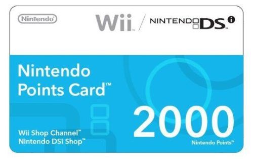 Nintendo Wii 2000 Points Card